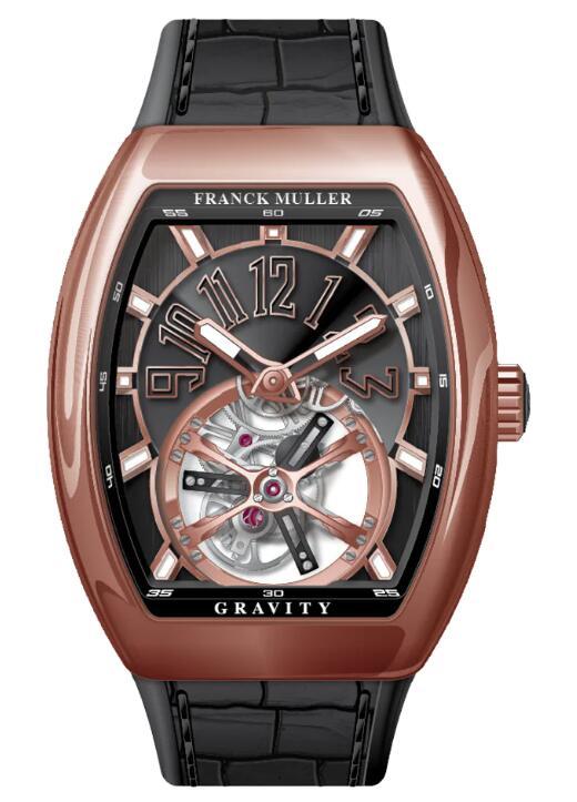 Best FRANCK MULLER Vanguard Gravity Tourbillon Rose Gold - Black V 41 T GRAVITY CS (NR) (5N) (NR NR 5N) Replica Watch